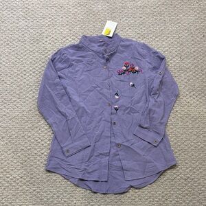Embroidered Purple Women's Blouse